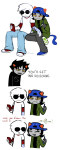  2023 cat_hat cats chomplicated comic coolcat dave_strider fullres heart illustrating karkat_vantas nepeta_leijon shipping stars starter_outfit text 