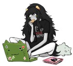  2025 blush book casual clubs computer dancestors diamond dream_ghost fantroll food fullres heart meulin_leijon muwwwsky plushie sitting solo spade text zodiac_symbol 