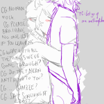  2013 crying fullres gamzee_makara head_out_of_frame karkat_vantas offendedzacharie profile reverse_hug sadstuck sketch starter_outfit text word_balloon 