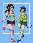  feferi_peixes holding_hands nepeta_leijon no_glasses no_hat octopussy paradox_space redrom shipping whineyhyena 