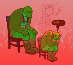  2025 clover felt fullres kataeva matchsticks no_hat sitting text word_balloon 