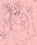  2025 aradia_megido body_modification chubstuck dead_aradia fire fullres grayscale jaggy_lines killerk0re monochrome native_source solo starter_outfit 