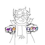  2026 crossover eridan_ampora fullres grayscale highlight_color jaggy_lines monochrome my_little_pony rox_is_missing solo starter_outfit zodiac_symbol 