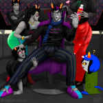  1s_th1s_you 2025 ? arms_crossed cat_hat eridan_ampora faygo feferi_peixes fullres head_out_of_frame heart hutortv image_manipulation kanaya_maryam karkat_vantas meme neon_genesis_evangelion nepeta_leijon parody sitting sprite_mode starter_outfit terezi_pyrope 
