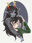  2025 artificial_limb blush con_heir eyepatch fullres john's_vriska_outfit john_egbert kikueatgoo lipstick_stains redrom shipping starter_outfit vriska_serket 
