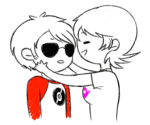  animated bam-squared dave_strider private_source red_baseball_tee roxy_lalonde starter_outfit 