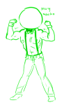  doc_scratch lineart monochrome musclestuck solo tricotee 