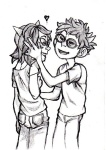  blind_love blind_sollux glasses_added grayscale heart myra redrom shipping sollux_captor terezi_pyrope 