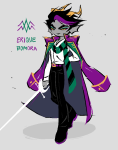  2025 eridan_ampora fashion fullres fusion hiveswap jaggy_lines kimquatz lanque_bombyx solo sword text weapon zodiac_symbol 