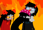  2024 aradia_megido aranea_serket chomplicated dancestors dream_ghost fire fishmael fullres gillfronds godtier hug image_manipulation jaggy_lines maid meenah_peixes mindfang_dress redrom shipping starter_outfit time_aspect 