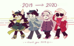  2019 beta_kids blush crystalrina dave_strider dogtail dogtier dress_of_eclectica fashion fullres heart jade_harley john_egbert phone rose's_winter_clothes rose_lalonde text winter 