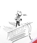 2025 aspect_hoodie dirk_strider enyo-various fullres grayscale heart_aspect monochrome pen real_life sketch solo text