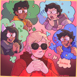  2023 ? blush body_modification dave_strider facial_hair fullres hammertime heart hoplyshipt jade_harley jake_english jane_crocker john_egbert meowcatmutie minute_maid multishipping redrom shipping spacetime text thought_balloon 