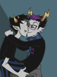  2012 eridan_ampora erisol fullres near_kiss robotwwizard shipping sitting smiling_eridan sollux_captor starter_outfit 