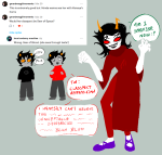  2026 alternate_hair arms_crossed ask blood_aspect bloodswap dancestors fullres godtier ham0naa jaggy_lines kankri_vantas karkat_vantas no_glasses rainbow_drinker seer starter_outfit terezi_pyrope text vantases wonk word_balloon 