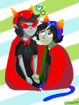 2012 chickavree dragon_cape fullres heart holding_hands nepeta_leijon redrom shipping sitting starter_outfit terezi_pyrope