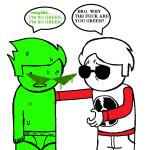  2026 dave_strider dirk_strider drgravyjones fullres jaggy_lines no_glasses no_shirt red_baseball_tee text undergarments word_balloon 