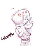  2012 adorabloodthirsty back_angle carrying chibi fullres heart hug ikimaru karkat_vantas shipping sketch starter_outfit terezi_pyrope text 