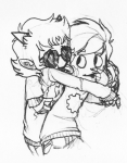  8-xenon-8 aspect_hoodie coolkids dave_strider glassesswap grayscale hug licking lineart mind_aspect no_glasses redrom seeing_terezi shipping sketch terezi_pyrope time_aspect 