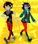 2011 cupcakekyo fashion fullres jaggy_lines karkat_vantas lmfao lyricstuck terezi_pyrope text