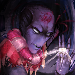  2015 artist_collaboration blood fullres harlequin_uniform headshot jack_noir queen's_ring retroscofflaws solo tyska 