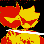 2025 blackrom dirk_strider fullres heart_aspect highlight_color holding_hands humanized lil_hal lineart moldsporr monochrome my_little_phony robot shipping text unbreakable_katana