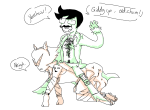  2026 animal_ears body_hair body_modification carrying dirk_strider facial_hair fullres godtier hat heart_aspect homestuck:_beyond_canon itsdirktimebaby jaggy_lines jake_english lineart meat_timeline no_shirt prince profile pumpkin_patch redrom shipping sitting text this_is_stupid ultimate_dirk word_balloon 