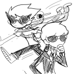  dave_strider dirk_strider four_aces_suited grayscale lil_cal starter_outfit synco unbreakable_katana 
