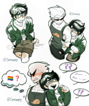  ! 2026 ? arm_in_arm art_dump blush body_modification crying dirk_strider emoji flag fullres head_on_shoulder high_angle iamanpy jake_english lgbt_pride music_note pumpkin_patch redrom scars shipping sitting starter_outfit strong_tanktop sweat thought_balloon wonk word_balloon 