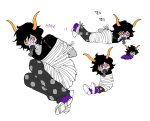  2025 art_dump blood bondage fullres gamzee_makara grubs language:korean lying on_stomach rubber_horn scars solo starter_outfit text tiniming66 