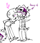  2026 blush eridan_ampora fullres grayscale heart highlight_color kiss monochrome redrom roxy_lalonde shipping sketch starter_outfit stimpry text wwixards 