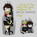  2013 animated asymmetricjester au computer fullres humanized jaggy_lines karkat_vantas ketchup_and_mustard redrom shipping sitting sleeping sollux_captor text undergarments 
