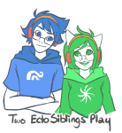   arms_crossed crossover dogtier godtier headphones heir jade_harley john_egbert siblings:johnjade starexorcist two_best_friends_play witch 