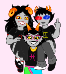  2023 2spooky aradia_megido carrying feferi_peixes fullres hemocircle jaggy_lines meraki-sunset multishipping queen_bee redrom shipping sollux_captor starter_outfit the_finger 
