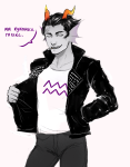  2014 alisonnyash biker_outfit cronus_ampora dancestors dream_ghost fullres language:russian scars smoking solo text word_balloon 