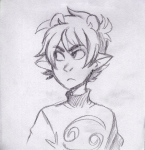 2017 fullres grayscale headshot ikimaru karkat_vantas monochrome pencil sketch solo starter_outfit