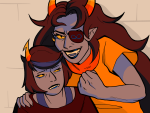  2023 arm_around_shoulder candy_timeline eyepatch fullres godtier homestuck:_beyond_canon light_aspect panel_redraw serkets spriggiestuff starter_outfit thief vriska_maryam-lalonde vriska_serket 