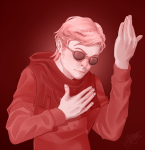 2016 dave_strider david_bowie fullres ghostydraws godtier headshot knight monochrome parody solo time_aspect