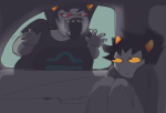  2025 car chubstuck fullres karkat_vantas licking ohsoleon sitting starter_outfit terezi_pyrope 