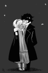 animated canesandsceptres diabetes grayscale grimdorks hug john_egbert redrom rose_lalonde shipping winter 