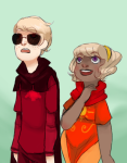  dave_strider freckles godtier high_angle knight rose_lalonde seer siblings:daverose spooky-sollux 