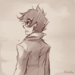  2013 back_angle casual freckles fullres ikimaru jake_english monochrome sketch solo 