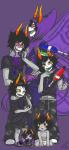 2013 babies bard blood deuce_clubs fullres gamzee_makara godtier grubs jaggy_lines lunaticjin multiple_personas rage_aspect rubber_horn scars sober_gamzee sopor_slime starter_outfit