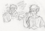 2012 apricots-from-nara au captors dancestors fullres grayscale mituna_captor pencil sketch sollux_captor starter_outfit text word_balloon