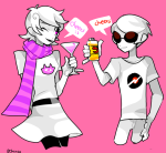 alcohol apple_juice cocktail_glass crab_apple dave_strider furmao nsfwsource roxy&#039;s_striped_scarf roxy_lalonde 