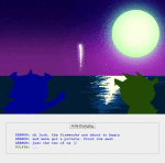 ... 2018 alternia animated back_angle definitely_not_meowrails dubcon emoticon fullres green_moon hiveswap night ocean pesterlog polypa_goezee redrom shipping silhouette sitting stars text wakraya zebruh_codakk