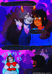  2021 arm_around_shoulder artificial_limb blackrom bluesclues blush chubstuck comic con_heir eyepatch fullres heart john_egbert june_egbert meme multishipping musclestuck ri0tbreaker scars scourge_sisters shipping terezi_pyrope text transtuck vriska_serket word_balloon 