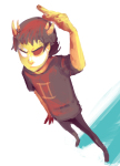  half_ghost high_angle limited_palette sollux_captor solo yoshiie 