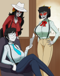  2017 aradia_megido body_modification casual fedora fullres hat jane_crocker nsfw_source planetofjunk sitting terezi_pyrope text 