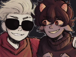  2020 blush broken_source dave_strider fullres godtier headshot ih0peso jaggy_lines karkat_vantas knight red_knight_district redrom shipping smiling_karkat starter_outfit time_aspect 